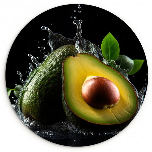 Runde Bilder - Avocado - Gemüse - Blatt - Wasser - Schwarz - Grün