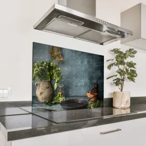 Spritzschutz Küche - Stilleben mit Küchenkräutern