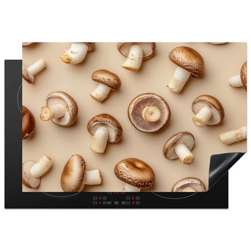 Herdabdeckplatte - Kastanienpilze - Beige