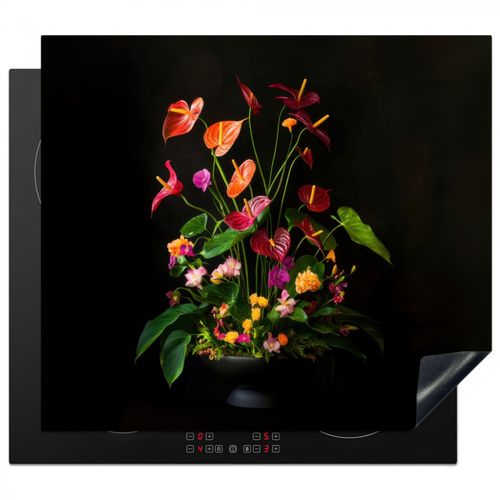 Herdabdeckplatte - Blumen - Vase - Bunt