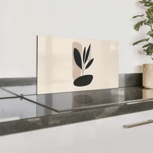 Spritzschutz Küche - Pflanze - Beige - Japanisch