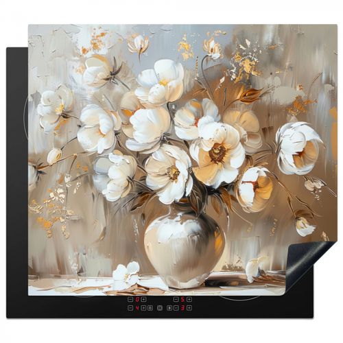 Herdabdeckplatte - Vase - Blumen - Kunst - Gold