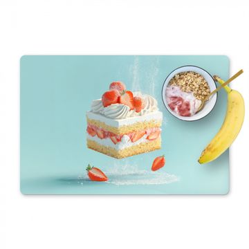Tischset - Schlagsahne - Torte - Blau - Lebensmittel - 6 Stück