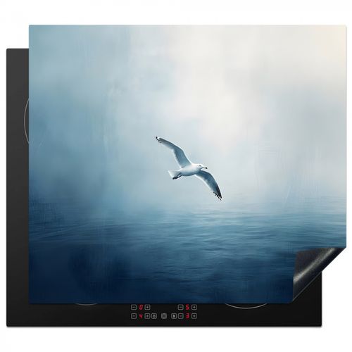 Herdabdeckplatte - Möwe - Weiß - Meer - Neblig
