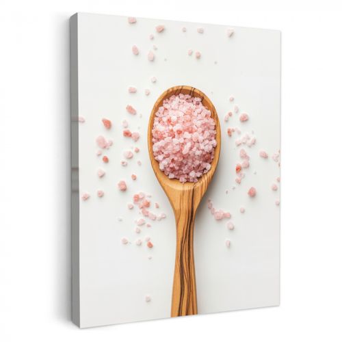 Leinwandbilder - Löffel - Salz - Rosa