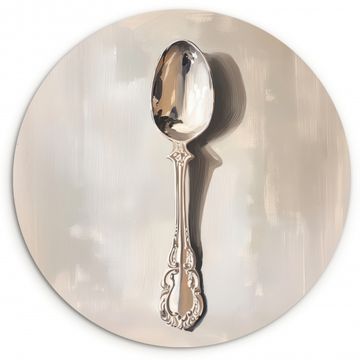 Runde Bilder - Löffel - Farbe - Silber