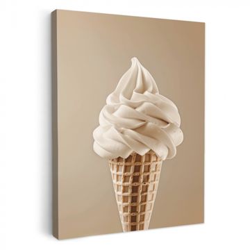 Leinwandbilder - Eiscreme - Softeis - Cremig - Horn - Beige