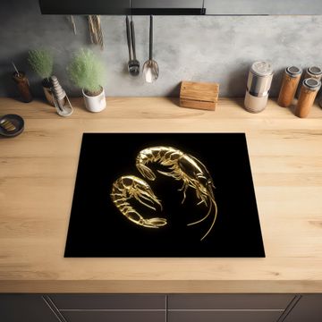 Herdabdeckplatte - Shrimps - Schwarz - Gold - Tiere