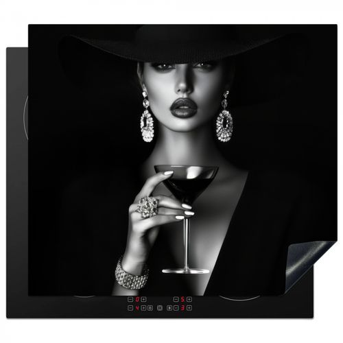 Herdabdeckplatte - Frau - Cocktail - Schick