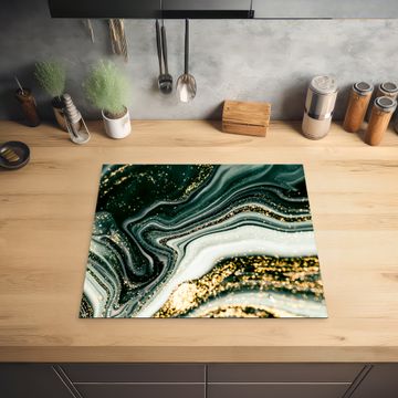 Herdabdeckplatte - Gewellter Marmor mit Goldglanz