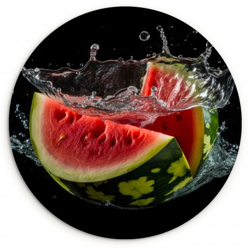 Runde Bilder - Wassermelone - Schwarz - Wasser - Obst - Melone