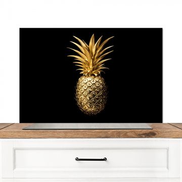 Spritzschutz Küche - Ananas - Schwarz - Gold - Luxus