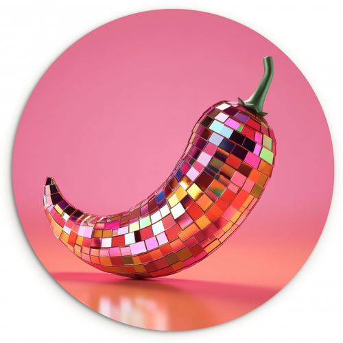 Runde Bilder - Paprika - Disco - Rot - Glitzer