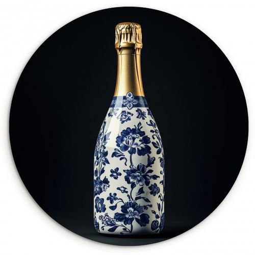 Runde Bilder - Champagner - Blumen - Gold - Chic