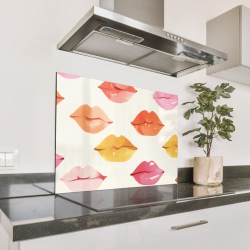 Spritzschutz Küche - Lippen - Bunt - Glänzend