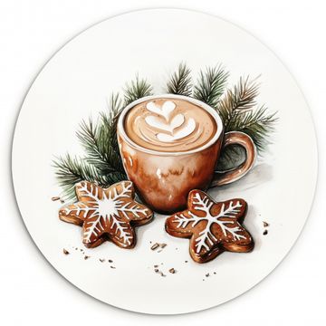 Runde Bilder - Kaffee - Kuchen - Winter - Kunst - Weihnachten
