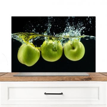 Spritzschutz Küche - Apfelballett im Wasser
