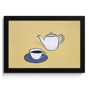 Bilder mit Rahmen - Teekanne - Tasse - Beige - Illustration