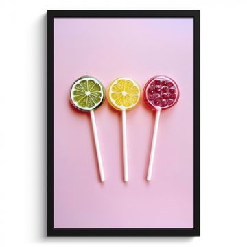 Bilder mit Rahmen - Lollipop - Bonbon - Zitrusfrucht