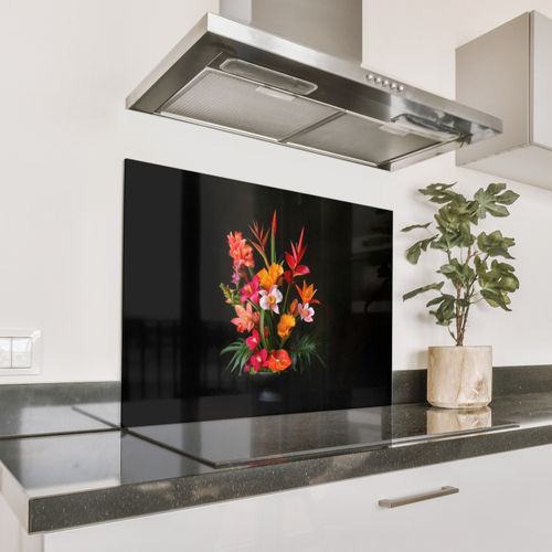 Spritzschutz Küche - Blumenstrauß - Blumen - Exotisch
