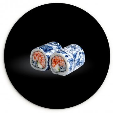 Runde Bilder - Sushi - Delfter Blau - Reis - Fisch - Elegant