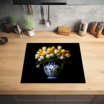 Herdabdeckplatte - Gelb - Tulpen - Vase - Blumen