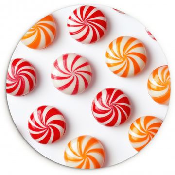 Runde Bilder - Süßigkeiten - Muster - Rot - Orange