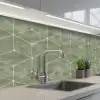 Subtiel - Geometrisch - Goud - Groen keuken achterwand 2 middel 871 -3d_schuin
