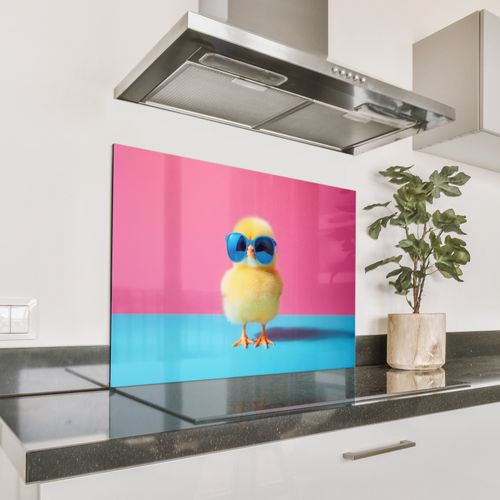 Spritzschutz Küche - Chick - Sonnenbrille - Blau