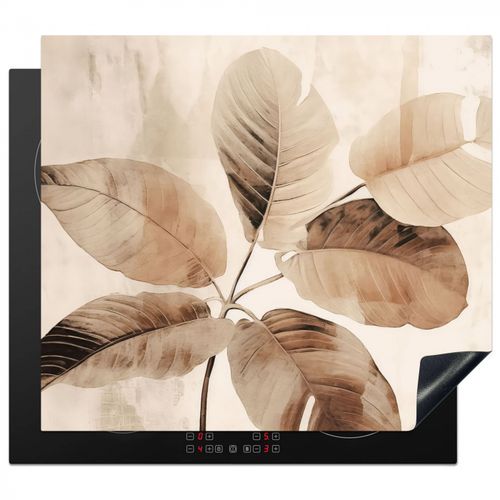 Herdabdeckplatte - Sepia-Blatt-Stillleben