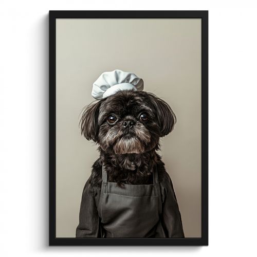 Bilder mit Rahmen - Kochkleidung - Schwarz - Hund