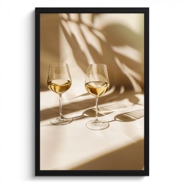 Bilder mit Rahmen - Wein - Weingläser - Weiß