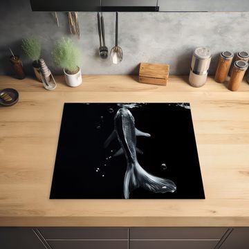 Herdabdeckplatte - Koi - Fisch - Wasser - Schwarz