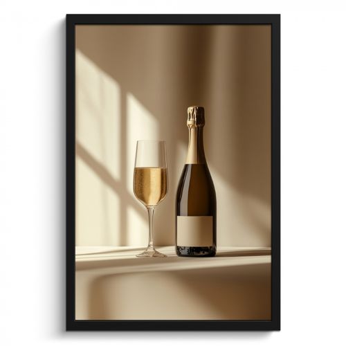 Bilder mit Rahmen - Champagner - Beige - Schatten - Blasen