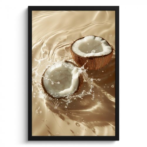 Bilder mit Rahmen - Kokosnuss - Wasser - Beige - Spritzer