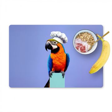 Tischset - Papagei - Kochmütze - Vogel - Schön - 6 Stück
