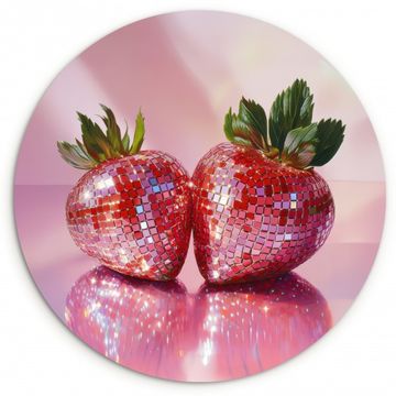 Runde Bilder - Disco - Obst - Glitzer - Erdbeere