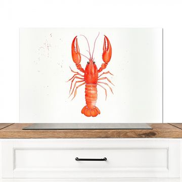 Spritzschutz Küche - Hummer - Aquarell - Orange