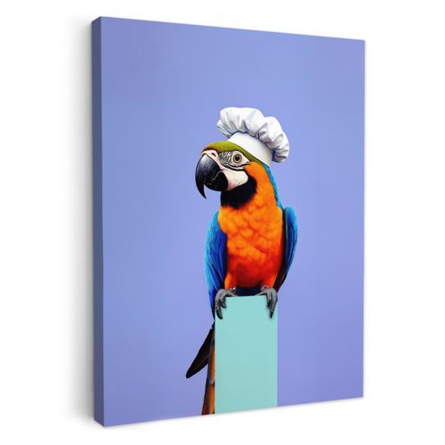 Leinwandbilder - Papagei - Kochmütze - Vogel - Schön