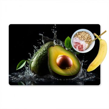 Tischset - Avocado - Gemüse - Blatt - Wasser - Schwarz - Grün - 6 Stück