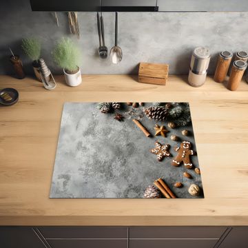 Herdabdeckplatte - Weihnachten - Backen - Grau - Ländlich