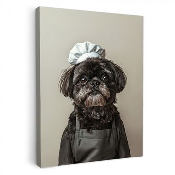 Leinwandbilder - Kochkleidung - Schwarz - Hund