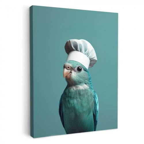 Leinwandbilder - Wellensittich - Vogel - Kochmütze - Süß