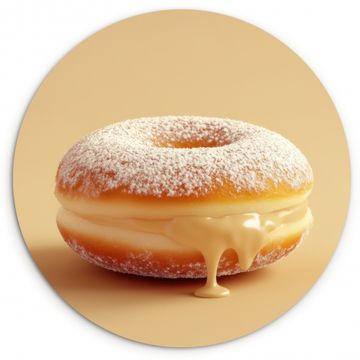 Runde Bilder - Donut - Cremig - Puderzucker - Beige