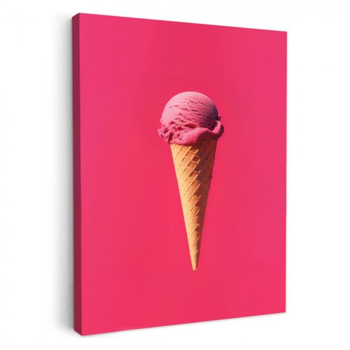 Leinwandbilder - Schaufel Eiscreme - Rosa - Horn