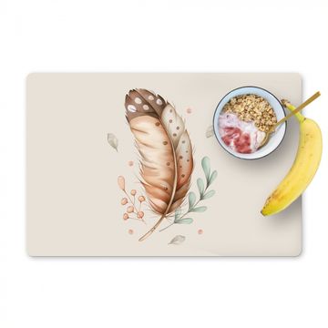 Tischset - Feder - Bohème - Boho - Pastellfarben - 6 Stück