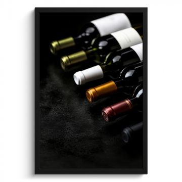Bilder mit Rahmen - Wein - Flaschen - Vielfalt - Geschmacksrichtungen
