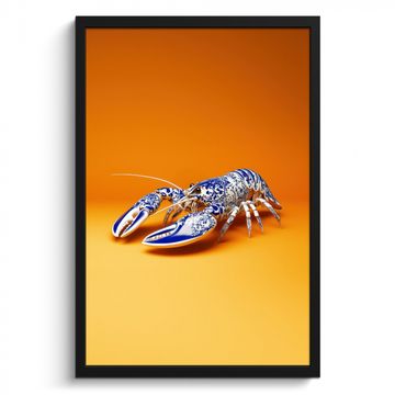 Bilder mit Rahmen - Hummer - Delfter Blau - Schild - Hart - Orange