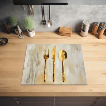 Herdabdeckplatte - Farbe - Gold - Besteck