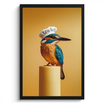 Bilder mit Rahmen - Eisvogel - Säule - Kochmütze - Vogel